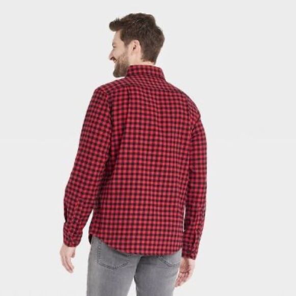 😊 3/$30 Lightweight Flannel Button-Down Shirt - Men’s Goodfellow & Co™ Sz M NWT - Picture 2 of 14